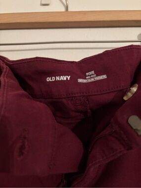 Old Navy Pixie Mid-Rise Pants in Deep Wine